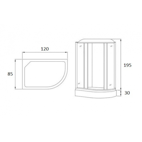 Душевая кабина LORANTO CS-8114 L 120x85x215