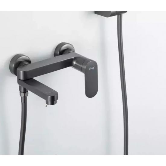 Смеситель для ванны FRAP H85 F3285-9 оружейная сталь