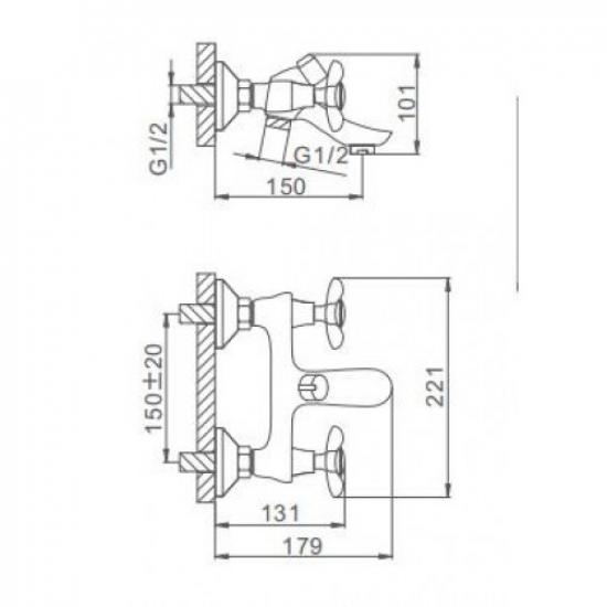 Смеситель для ванны FRAP F32731-B