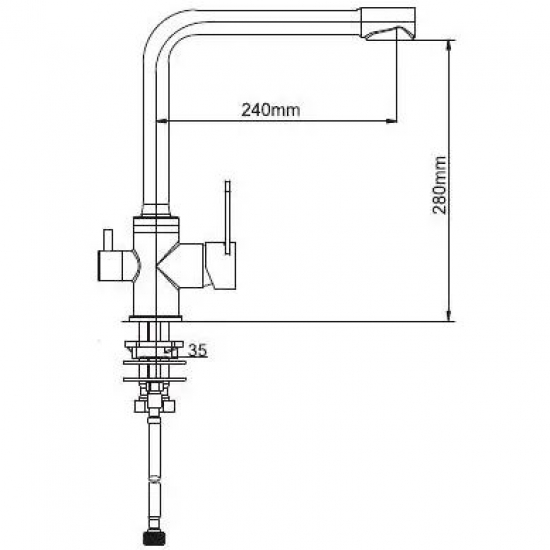 Смеситель для кухни с подключением к фильтру с питьевой водой GAPPO G4399-1 нержавеющая сталь