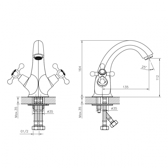 Смеситель для раковины DECOROOM DR54011