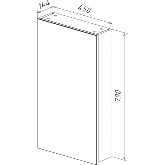 Зеркало-шкаф LEMARK Universal 45x80 левый