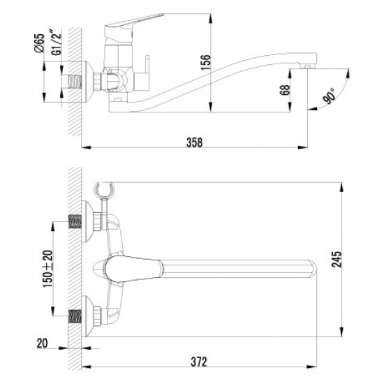 Смеситель для ванны LEMARK Partner LM6553C