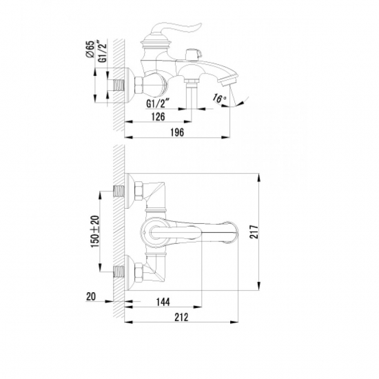 Смеситель для ванны LEMARK Brava LM4712G