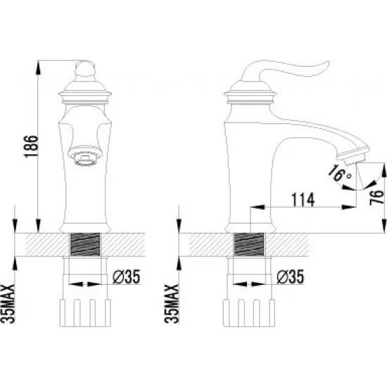 Смеситель для раковины LEMARK Brava LM4706G золото Смеситель для раковины LEMARK Brava LM4706G золото