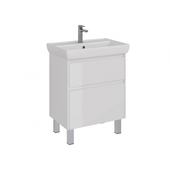 Тумба для комплекта LEMARK Combi 70, 2 ящика, белый глянец, под раковину Q70