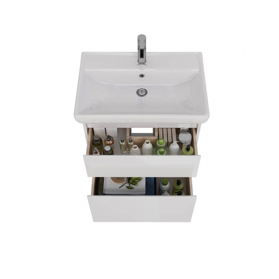 Тумба для комплекта LEMARK Combi 70, 2 ящика, белый глянец, под раковину Q70