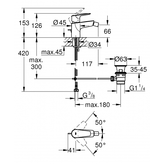 Смеситель для биде GROHE BauEdge 23331001