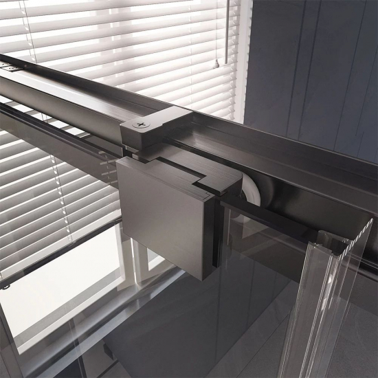 Душевая дверь в нишу VECONI Premium Trento PTD-30GR 150x200 стекло прозрачное, профиль графит