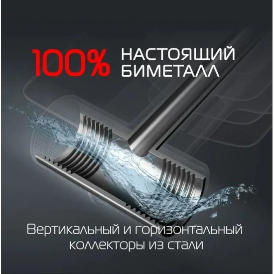 Радиатор биметаллический ROYAL THERMO BiLiner 350/87 silver satin  6 секций, серый