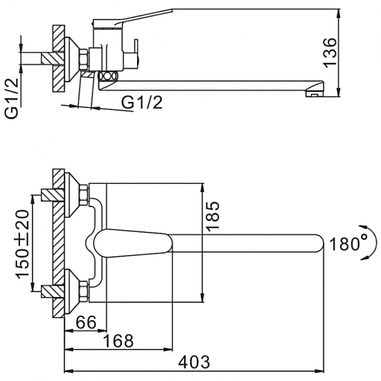 Смеситель для ванны FRAP H45 F2245 белый/хром