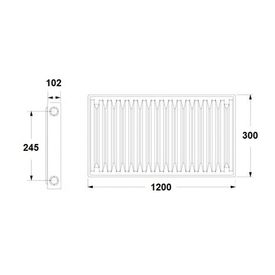 Радиатор стальной BERGERR тип 22  300/1200 1762 Вт
