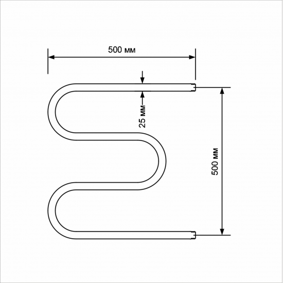 Полотенцесушитель водяной MIXLINE Simple M 50х50 3/4''