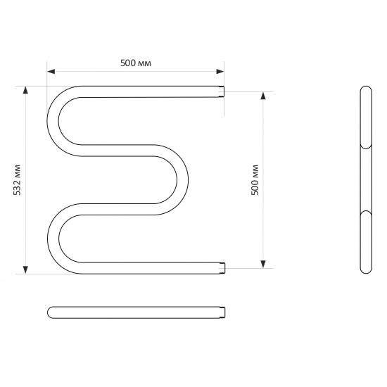 Полотенцесушитель водяной MIXLINE Simple M 50х50 1''