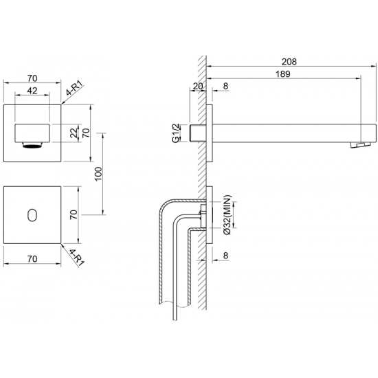 Смеситель для раковины TIMO Selene 2073/17SM С ВНУТРЕННЕЙ ЧАСТЬЮ золото матовое