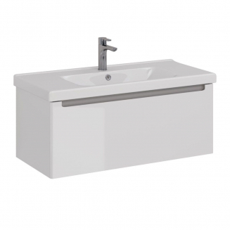 Тумба для комплекта LEMARK Buno mini 100 подвесная, 1 ящик, белая, под раковину Гармония 100
