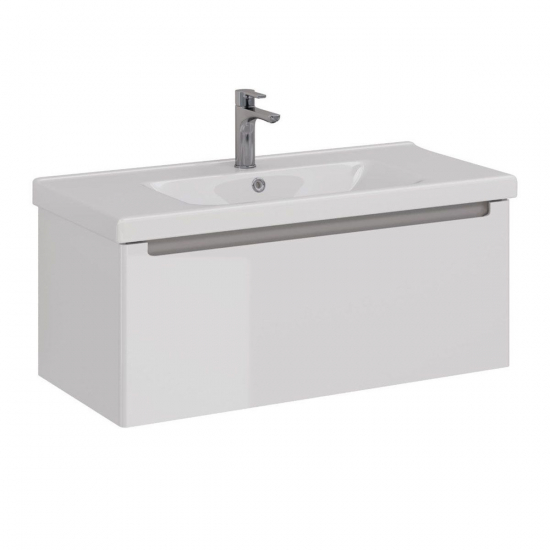 Тумба для комплекта LEMARK Buno mini 100 подвесная, 1 ящик, белая, под раковину Гармония 100
