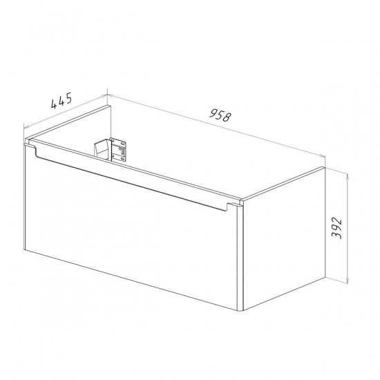 Тумба для комплекта LEMARK Buno mini 100 подвесная, 1 ящик, белая, под раковину Гармония 100
