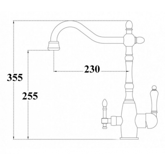 Смеситель для кухни с подключением к фильтру с питьевой водой SEAMAN Barcelone SSL-5387 Gold Satin