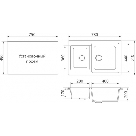 Мойка для кухни DOMACI Бьелла DMC-76K 1.5 чаши 780х510 мм, бежевый