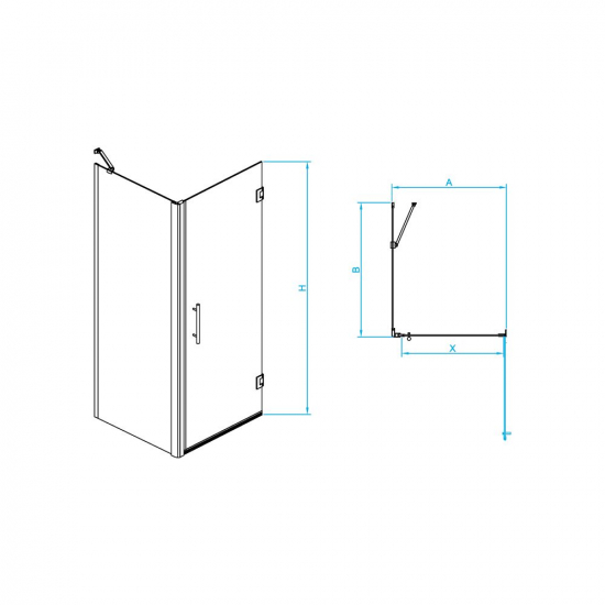 Душевой уголок RGW Hotel HO-045B 70x120 стекло прозрачное, профиль чёрный