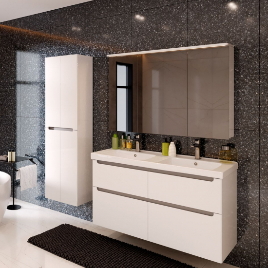 Тумба для комплекта LEMARK Buno 125, 4 ящика, белая, под раковину Гармония 125