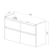 Тумба для комплекта LEMARK Buno 125, 4 ящика, белая, под раковину Гармония 125