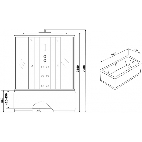 Душевой бокс NIAGARA Ultra NG-3170-01 170x75x220