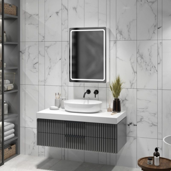 Зеркало-шкаф MIXLINE Симпл 50x70 белый универсальный, с подстветкой