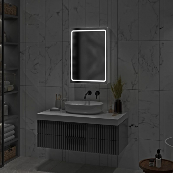 Зеркало-шкаф MIXLINE Симпл 50x70 белый универсальный, с подстветкой