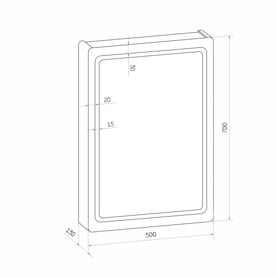 Зеркало-шкаф MIXLINE Симпл 50x70 белый универсальный, с подстветкой