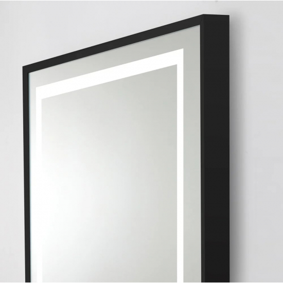 Зеркало BELBAGNO Kraft SPC-KRAFT-985-685-TCH-WARM-NERO черное, с подсветкой и подогревом