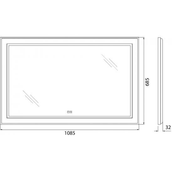 Зеркало BELBAGNO Kraft SPC-KRAFT-1085-685-TCH-WARM с подсветкой и подогревом