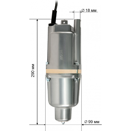 Вибрационный насос UNIPUMP Бавленец БВ 0,12-40-У5, 6м нижний забор воды