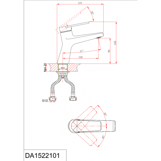 Смеситель для раковины D&K DA1522108 белый