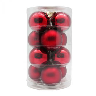 Набор ёлочных шаров, стекло, Ø 6 см, красный блестящий/матовый, 12 шт в уп