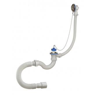 Cифон для ванны ОРИО А-40089 1 1/2"х40, с переливом и гибкой трубой 40-40/50