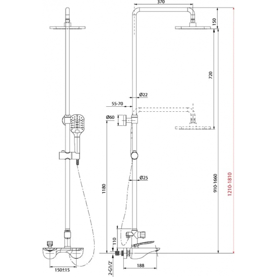 Душевая стойка LEMARK Bellario LM6862C