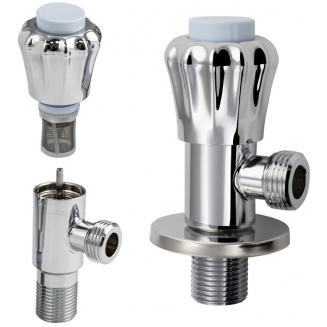 Кран шаровый мини MAGNUS 1/2"x1/2" ш-ш угловой, нержавеющая сталь SUS304 M9277 с фильтром