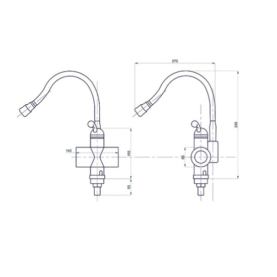 Смеситель водонагреватель MIXLINE WH-002  3,3 кВт, УЗО, кухня, гибкий излив