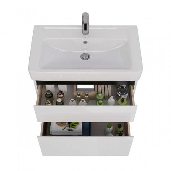 Тумба для комплекта LEMARK Combi 80, 2 ящика, белая, под раковину Q80