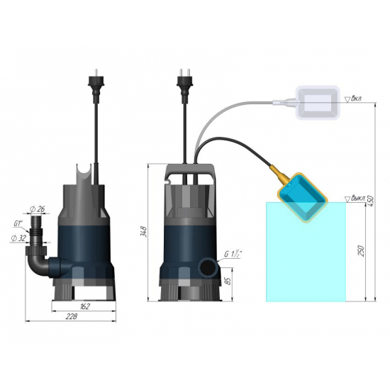 Дренажный насос UNIPUMP VORT-851 PW для чистой и грязной воды