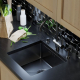 Мойка для кухни врезная подстольная MIXLINE PRO 45Х42 (3,0) с сифоном чёрный графит