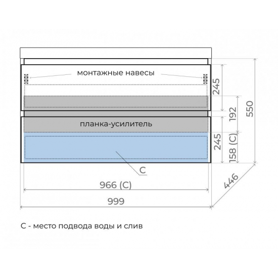 Тумба с раковиной STYLE LINE Манхэттен 100 Plus подвесная белая, раковина Asti 100 антрацит