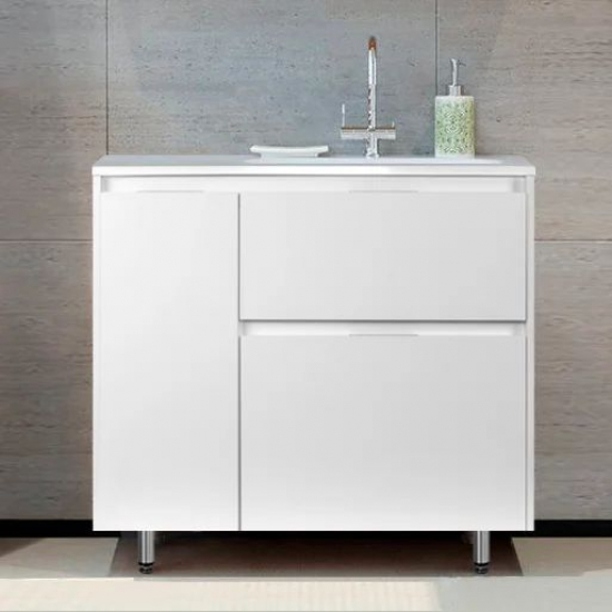 Тумба с раковиной STYLE LINE Барселона 90 Люкс Plus R, с бельевой корзиной