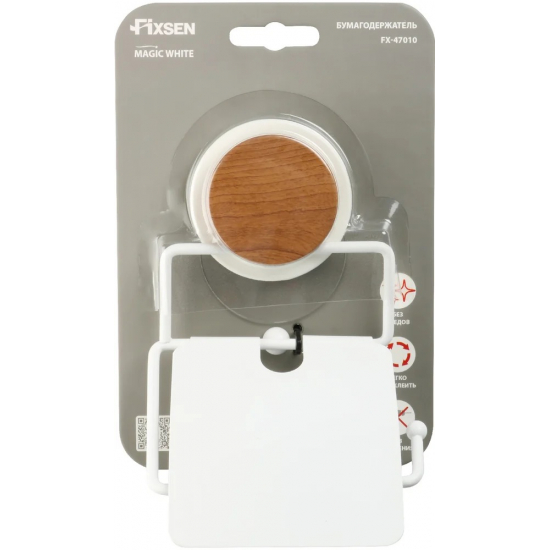 Держатель туалетной бумаги FIXSEN Magic White FX-47010 с крышкой