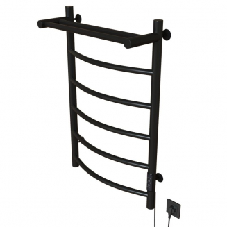 Полотенцесушитель электрический MIXLINE Capella 80x50 336 Вт, полка, чёрный