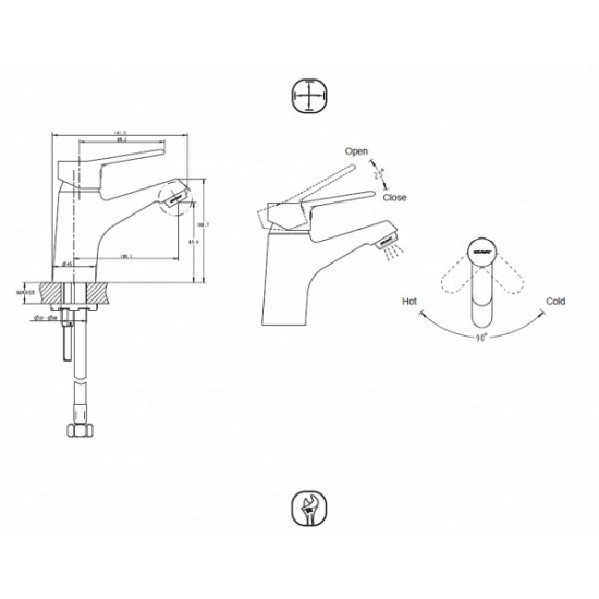 Комплект для ванной BRAVAT Eco 3 в 1 F00313C хром