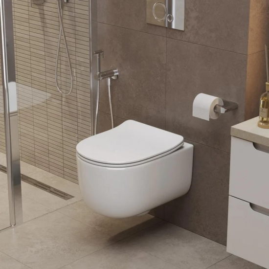 Унитаз подвесной BELBAGNO Soft BB084CH-TOR безободковый, крышка BB2034SC с микролифтом