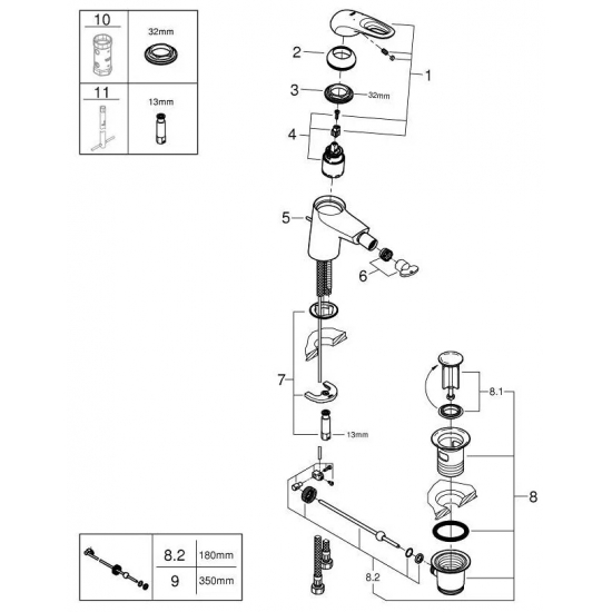 Смеситель для биде GROHE Eurostyle New 33565LS3 белая луна
